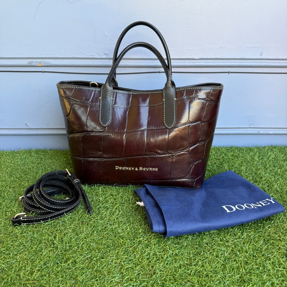 Dooney & Bourke Denison Croc Embossed Leather Tote Bag Crossbody J114013540